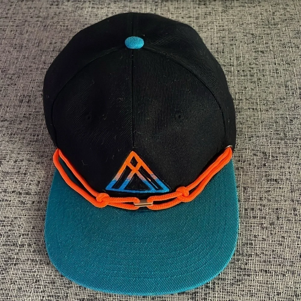 Findlay SnapBack Hat Cap Black Orange and Teal